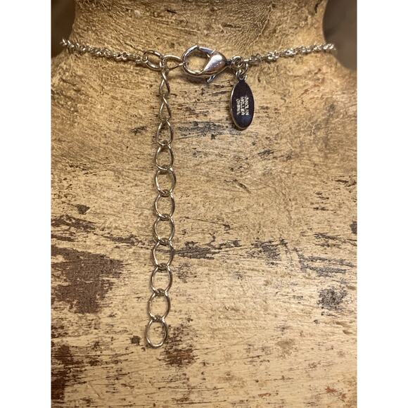 Nolan Miller Letter "M" Initial Silver and Crystal Necklace - Picture 6 of 7